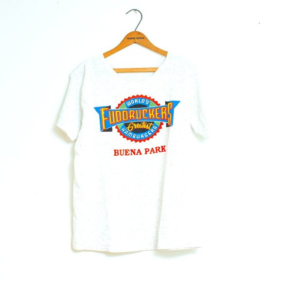 Vintage 90's Fuddruckers Buena Park T-shirt Size L - Picture 1 of 7